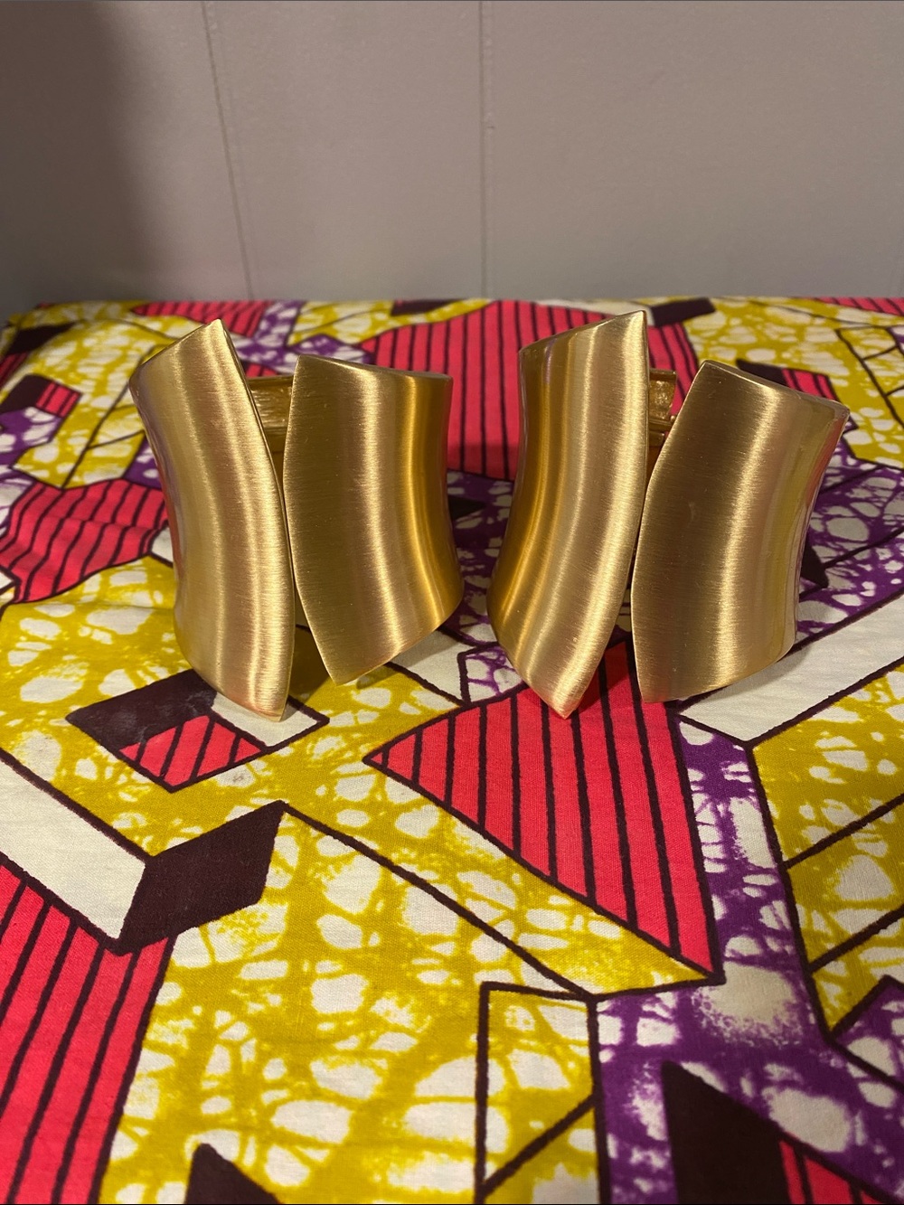 Statement Gold Cuff Bracelet Set | Bold Fashion Jewelry | Set of 2